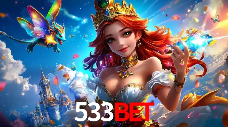 A princesa de um reino de fantasia mágico, com seu pequeno dragão, apresentando um mundo de prêmios encantados nos jogos de caça-níqueis do cassino 533BET.